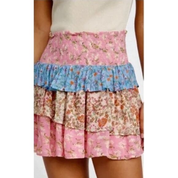 Ramy Brook Floral Smocked Mini Skirt, Size XS/S - Picture 3 of 16